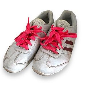 Chassé Cheer Sneakers with Pink 🎀🎗️Laces & Maroon Stripe Inserts Size 5.5